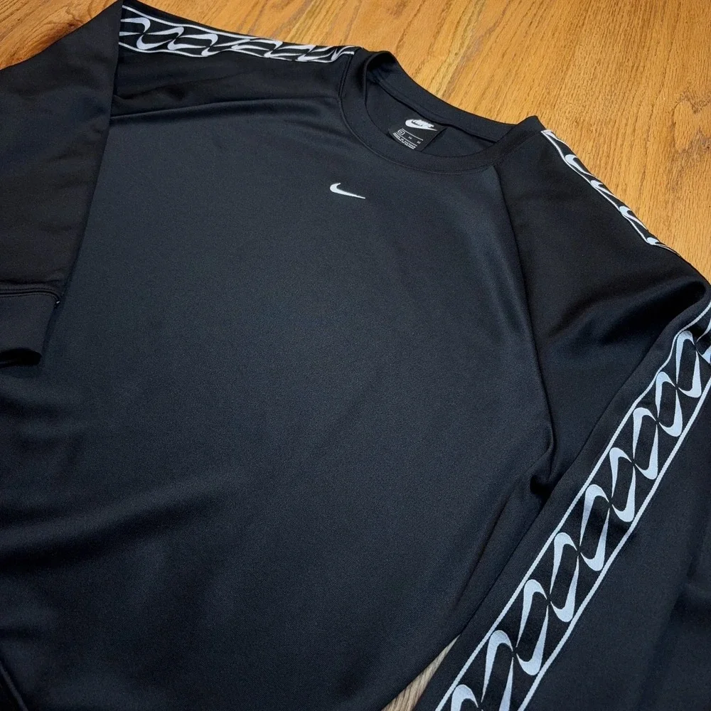 Y2K Nike Center Swoosh Tape‎ Crew Neck Women's XL Sweatshirt Black Athletic